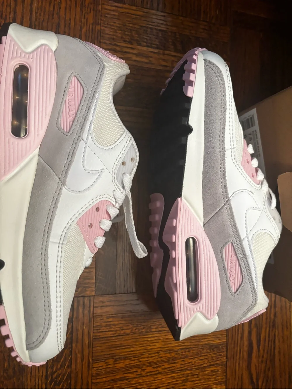 Nike Women's Air Max 90 Sneakers - White, Light Pink, Gray